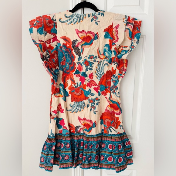 Farm Rio Ruffle-Sleeve Button Front Mini Dress - Picture 13 of 15